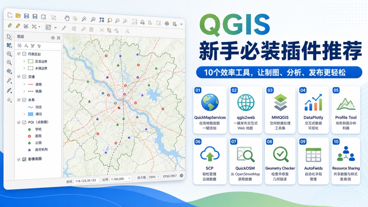 QGIS 插件推荐：新手必装的10个效率插件