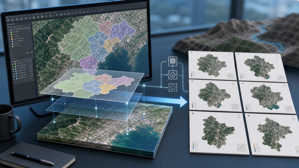 QGIS 批量裁剪栅格数据：按行政区边界快速输出分区影像