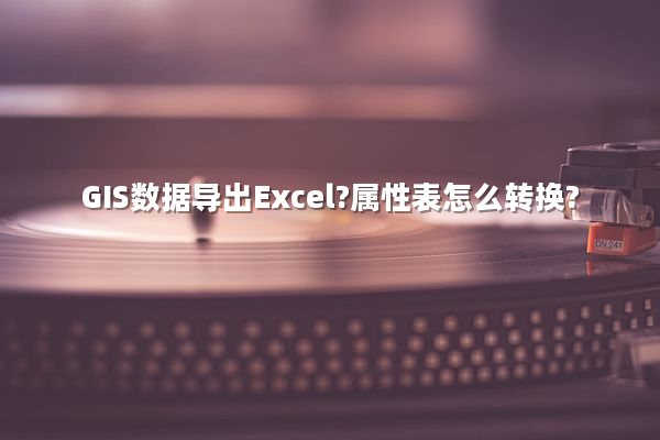 GIS数据导出Excel?属性表怎么转换?