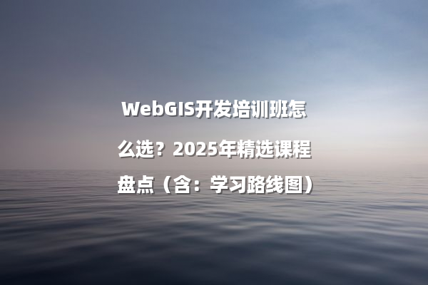 WebGIS开发培训班怎么选？2025年精选课程盘点（含：学习路线图）
