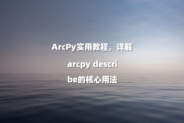 ArcPy实用教程，详解arcpy describe的核心用法