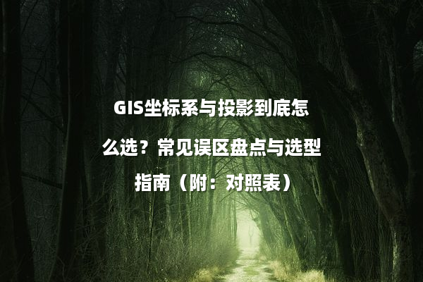 GIS坐标系与投影到底怎么选？常见误区盘点与选型指南（附：对照表）