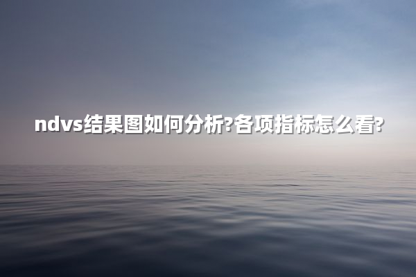 ndvs结果图如何分析?各项指标怎么看?