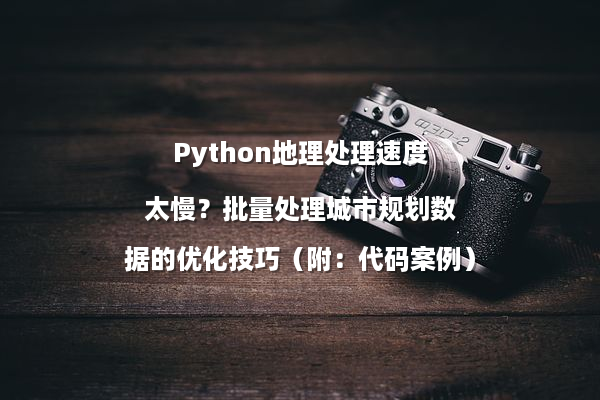 Python地理处理速度太慢？批量处理城市规划数据的优化技巧（附：代码案例）