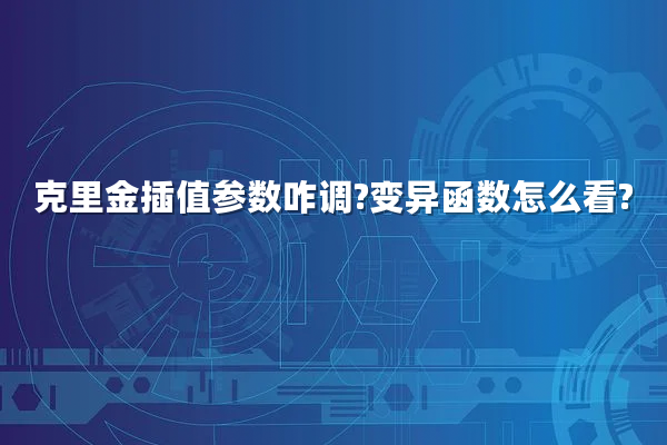 克里金插值参数咋调?变异函数怎么看?