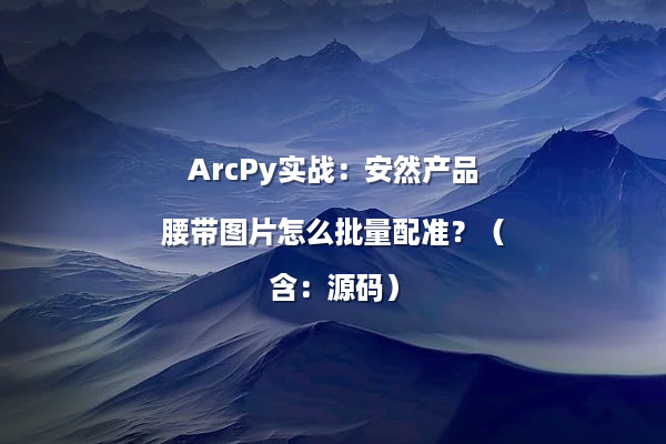 ArcPy实战：安然产品腰带图片怎么批量配准？（含：源码）