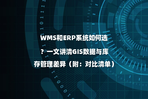WMS和ERP系统如何选？一文讲清GIS数据与库存管理差异（附：对比清单）