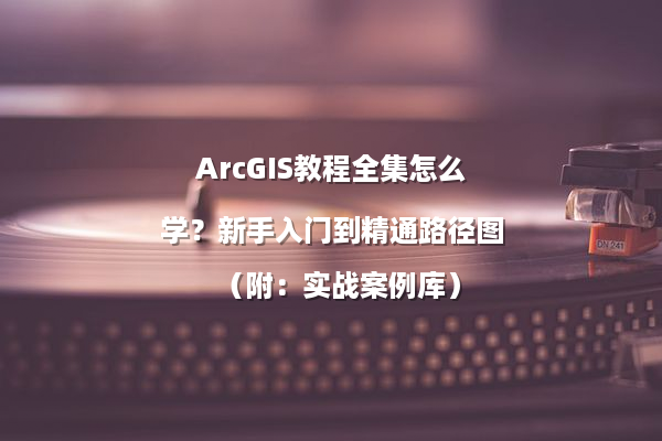 ArcGIS教程全集怎么学？新手入门到精通路径图（附：实战案例库）