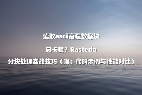 读取ascii高程数据块总卡顿？Rasterio分块处理实战技巧（附：代码示例与性能对比）