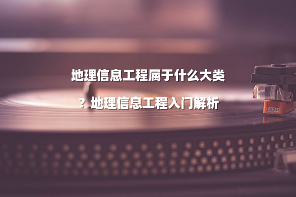 地理信息工程属于什么大类？地理信息工程入门解析