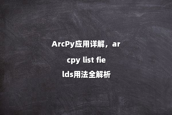 ArcPy应用详解，arcpy list fields用法全解析