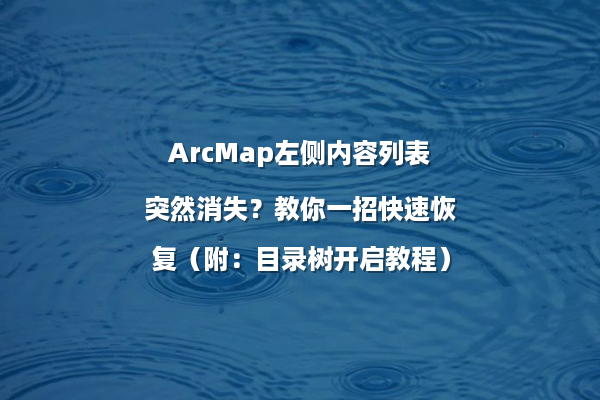 ArcMap左侧内容列表突然消失？教你一招快速恢复（附：目录树开启教程）