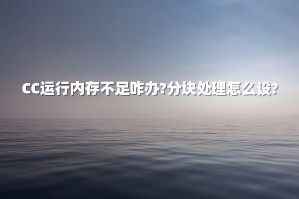 CC运行内存不足咋办?分块处理怎么设?
