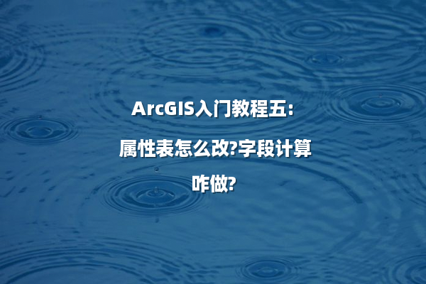 ArcGIS入门教程五: 属性表怎么改?字段计算咋做?