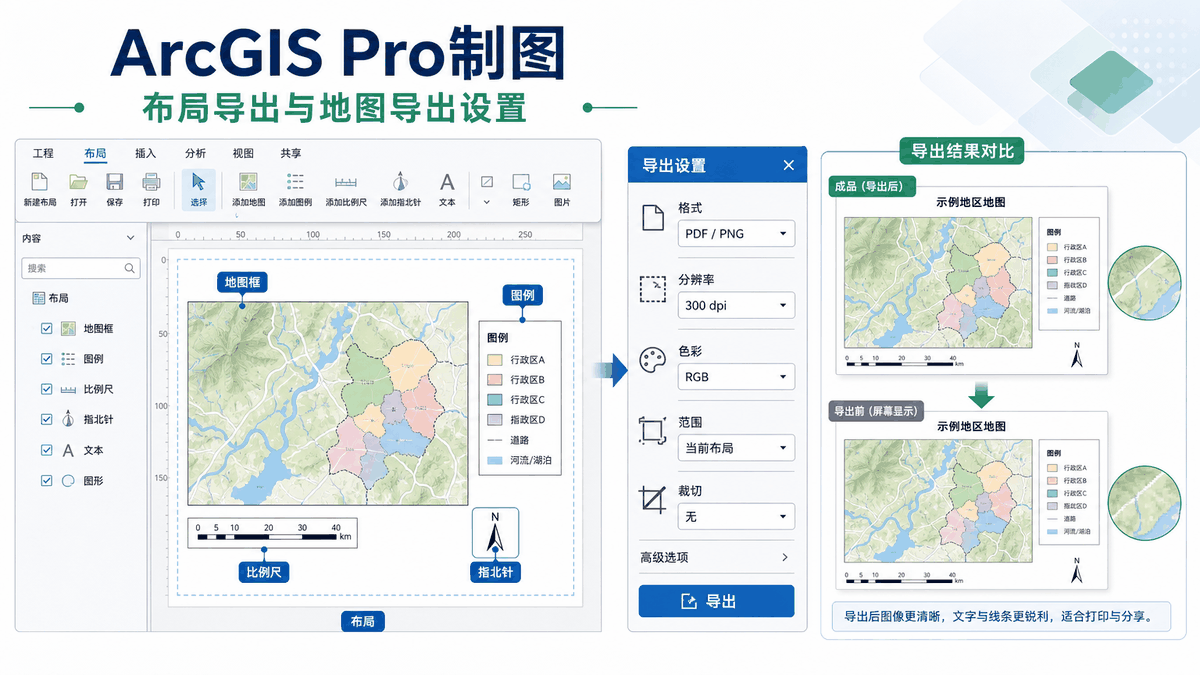 ArcGIS Pro制图与ArcGIS Pro制图教程示意图
