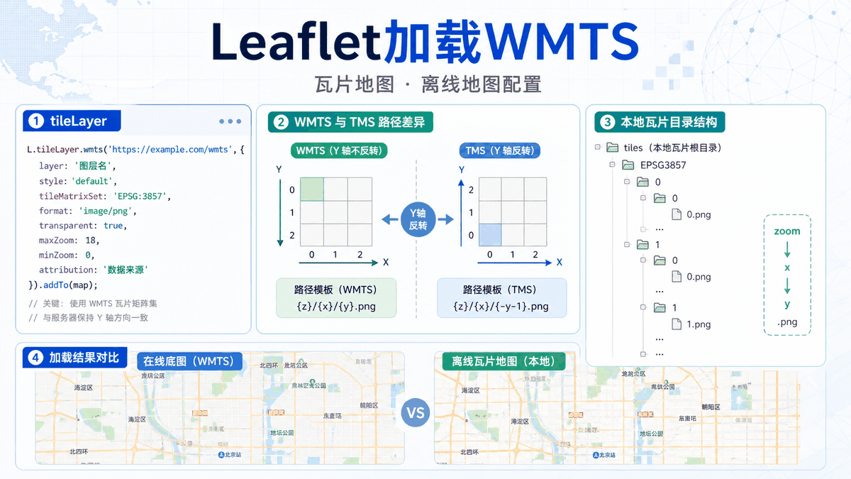 Leaflet加载WMTS：瓦片地图和离线地图配置