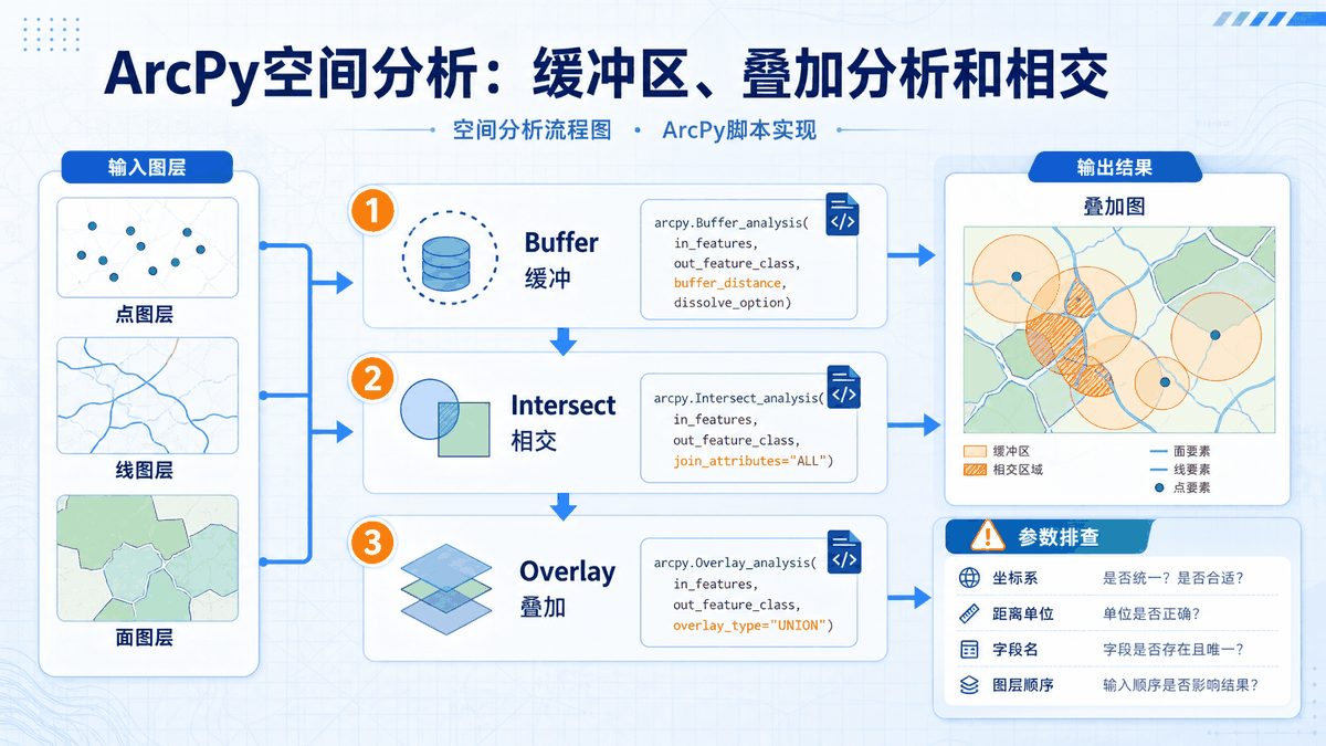 ArcPy空间分析与arcpy空间分析教程示意图