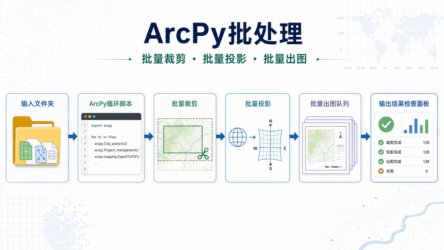 ArcPy批处理与arcpy批处理教程示意图