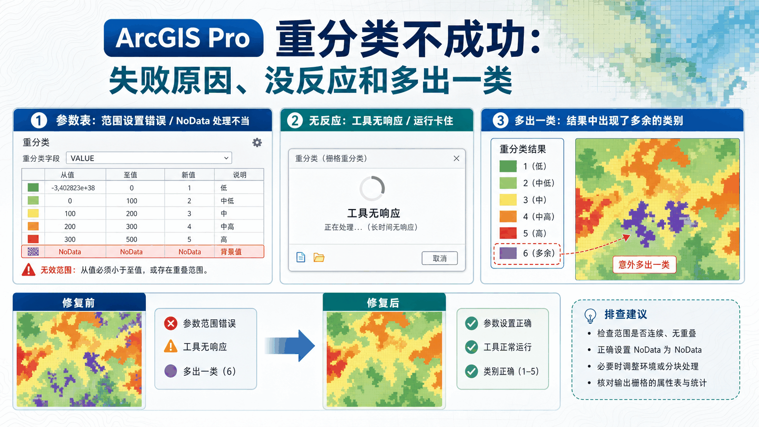 ArcGIS Pro重分类不成功与arcgis pro重分类不成功怎么回事教程示意图
