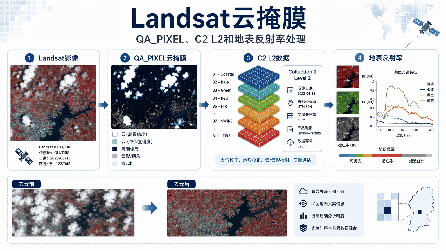Landsat云掩膜与landsat云掩膜教程示意图