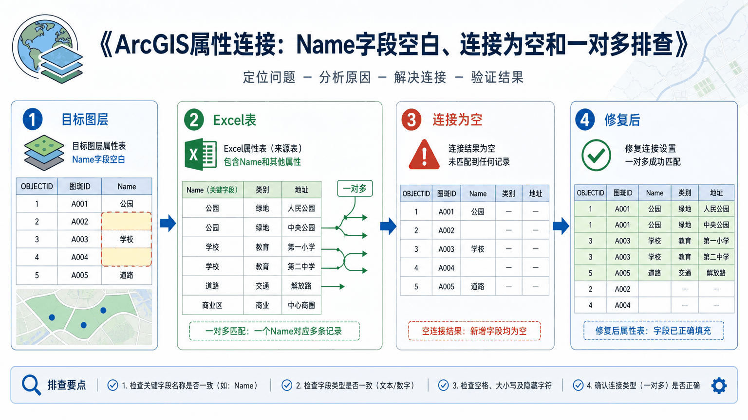 ArcGIS属性连接与arcgis属性连接name字段空白教程示意图