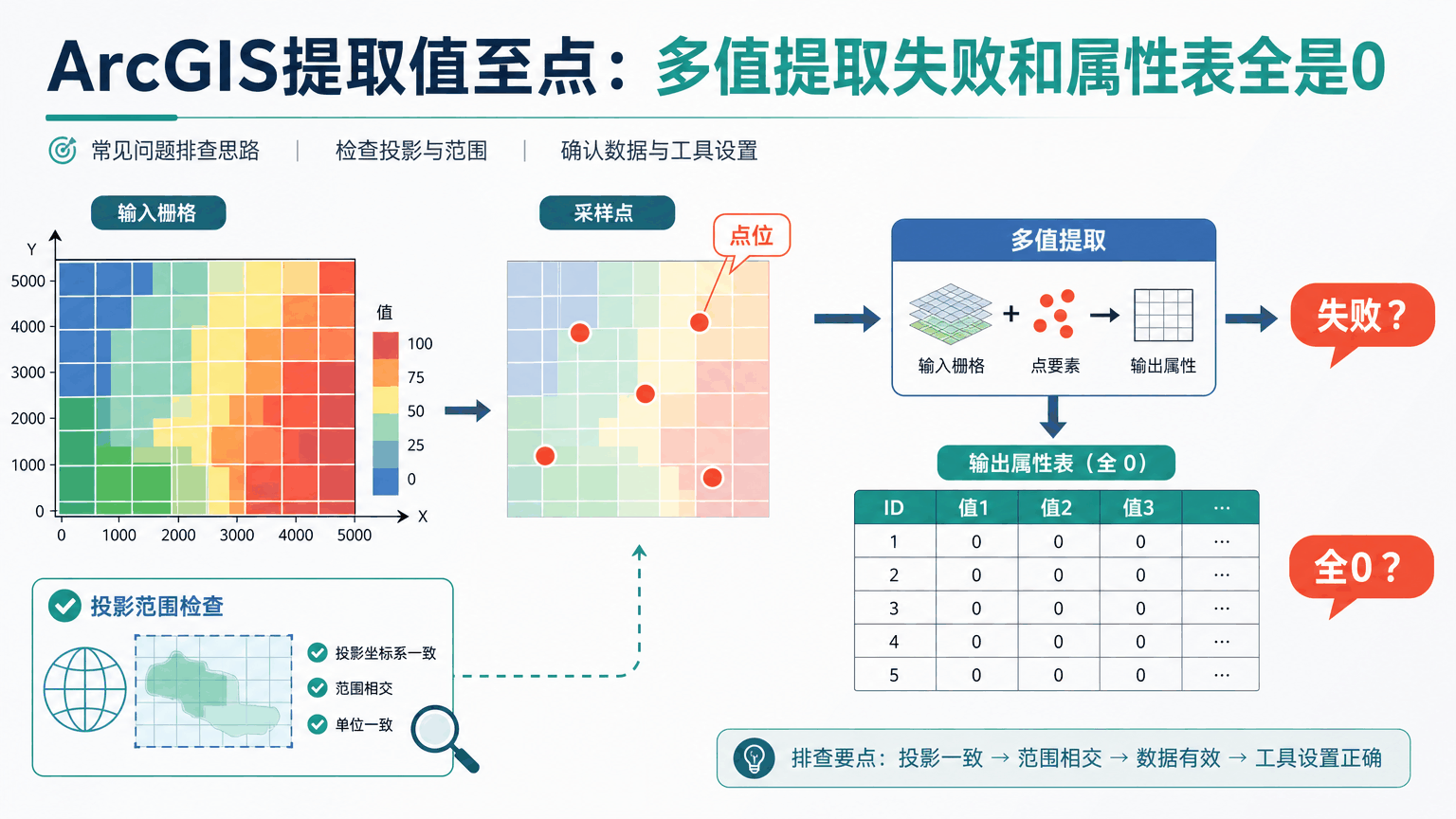 ArcGIS提取值至点与arcgis提取值至点教程示意图