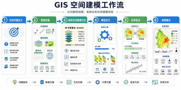 空间建模方法与空间建模入门工作流示意图