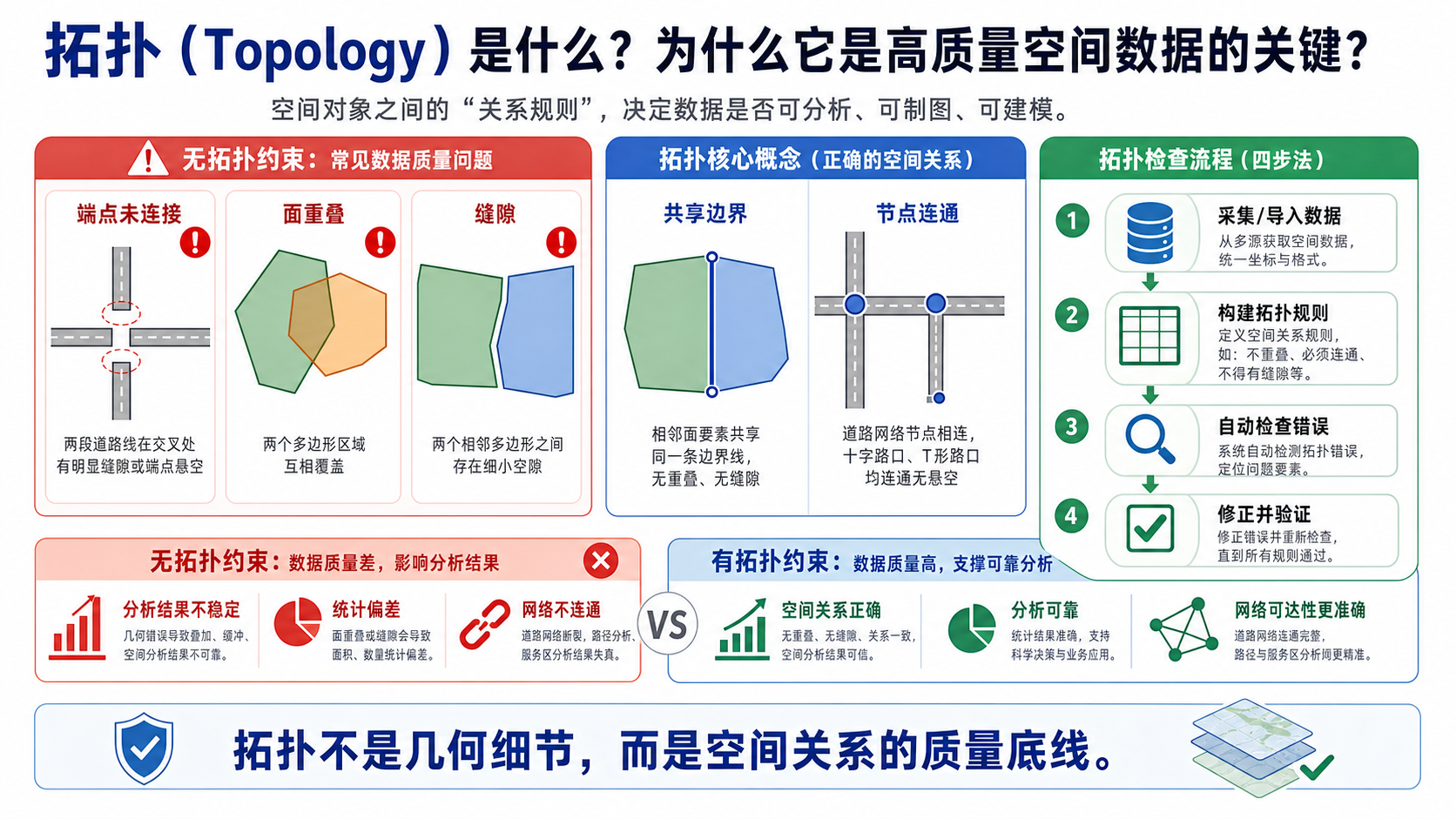 拓扑Topology与GIS拓扑检查示意图