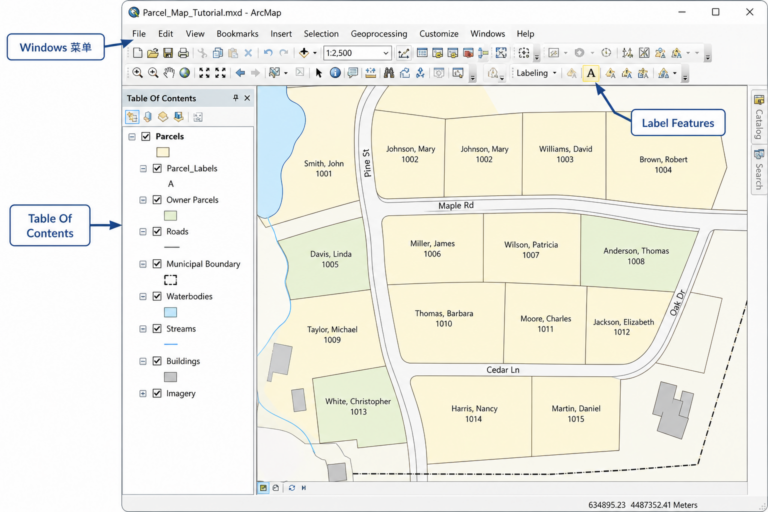 arcmap内容列表怎么调出来 arcmap左边的内容列表不见哪里开示意图