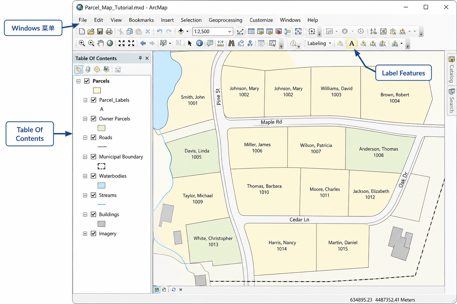 arcmap内容列表怎么调出来 arcmap左边的内容列表不见哪里开示意图