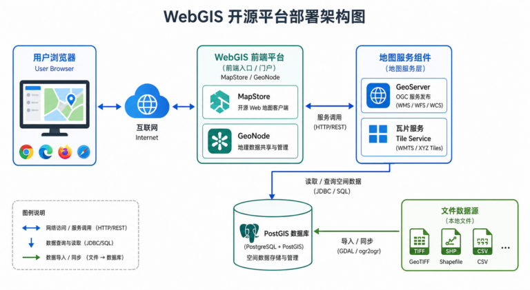 WebGIS 平台有哪些开源方案可直接部署 开源 WebGIS 平台部署架构
