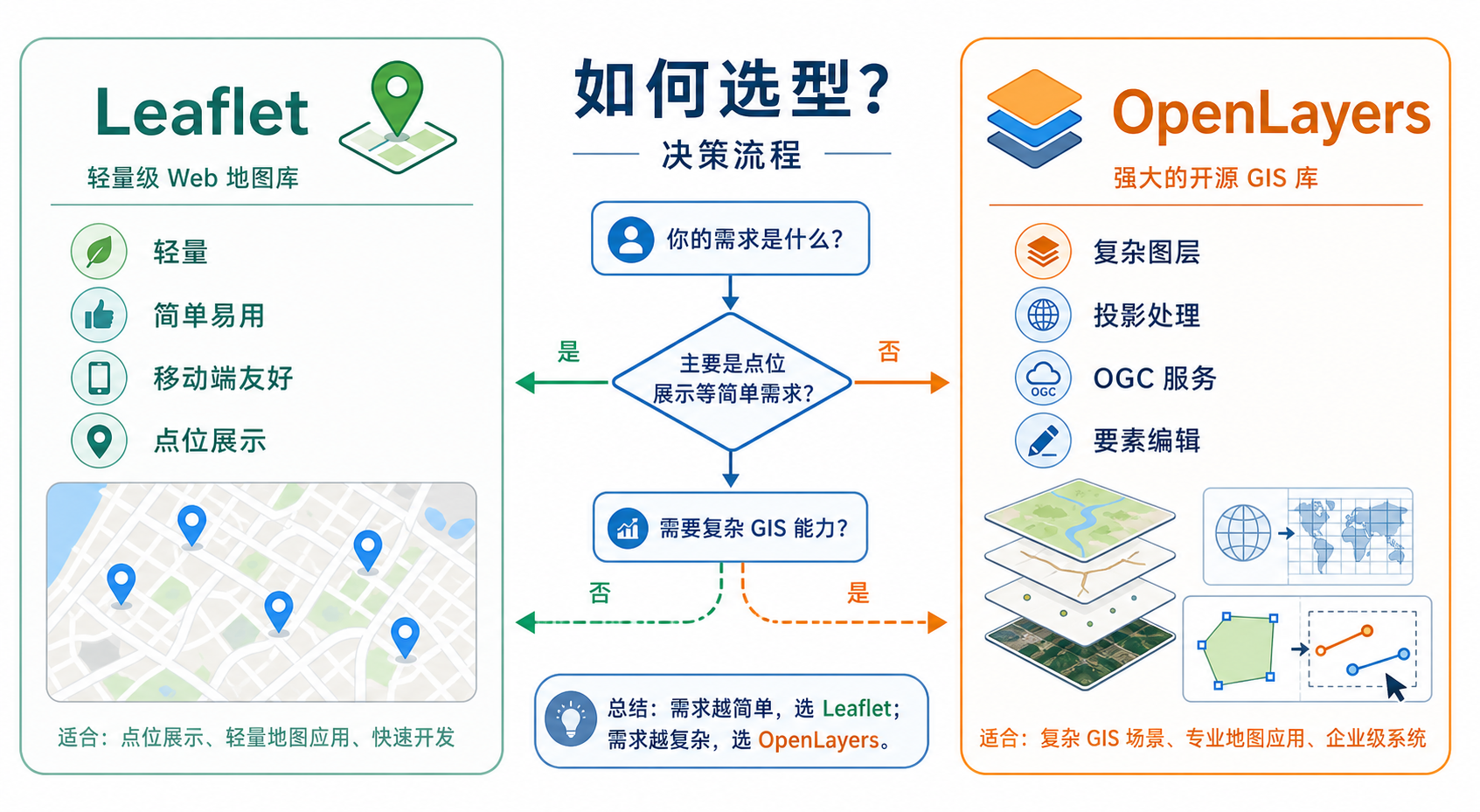 Leaflet和OpenLayers选哪个 WebGIS框架对比