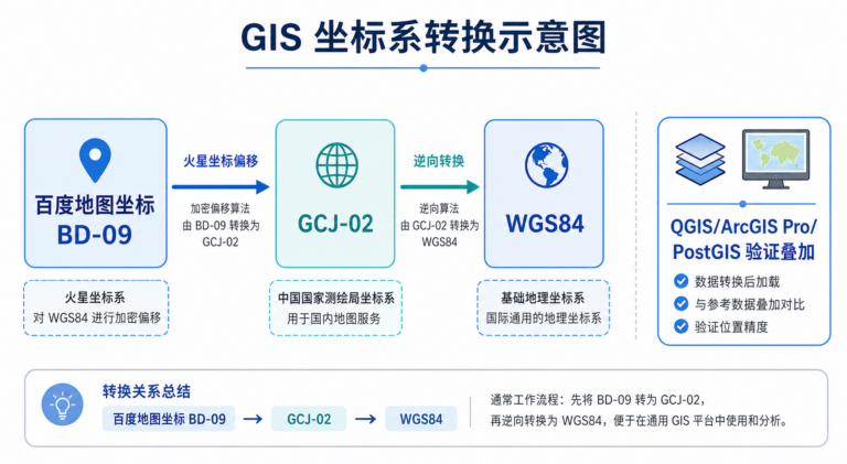 百度坐标转WGS84与BD09转WGS84转换流程示意图