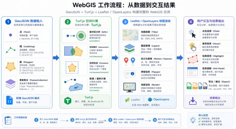 Turf.js前端分析常用功能和GeoJSON空间计算流程