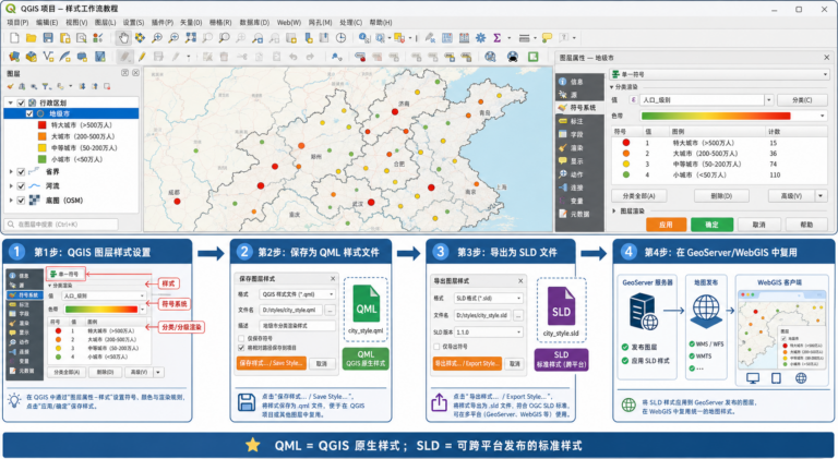 QGIS样式文件怎么保存 QGIS导出SLD格式流程示意图