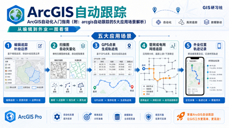 ArcGIS自动化入门与arcgis自动跟踪五大应用场景示意图
