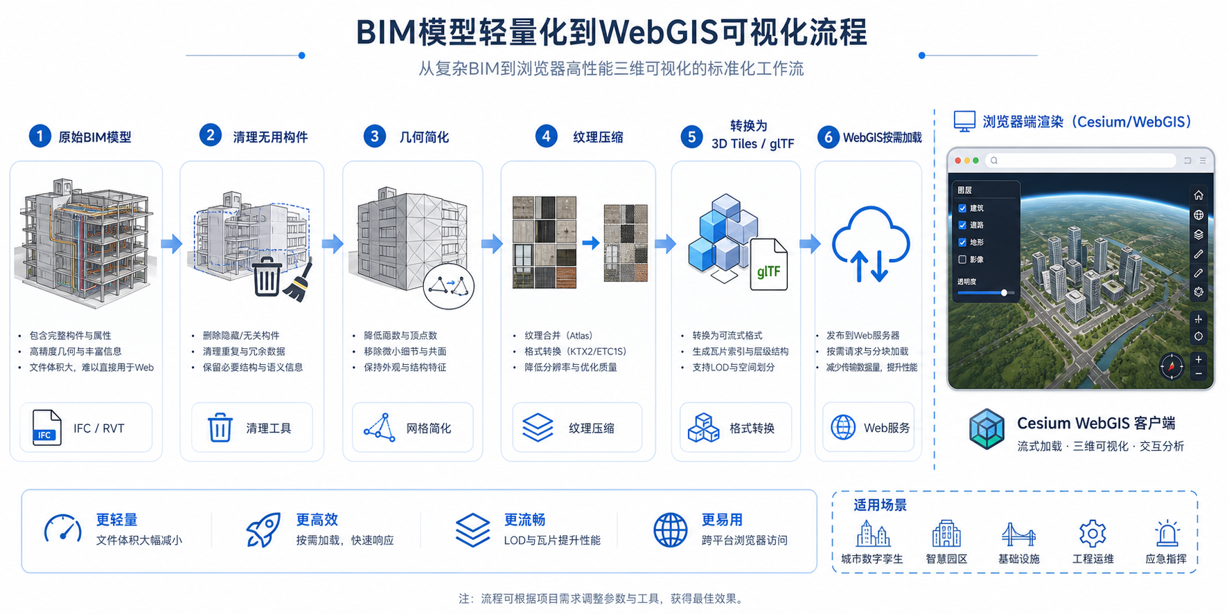 WebGIS加载BIM太卡 BIM模型轻量化流程