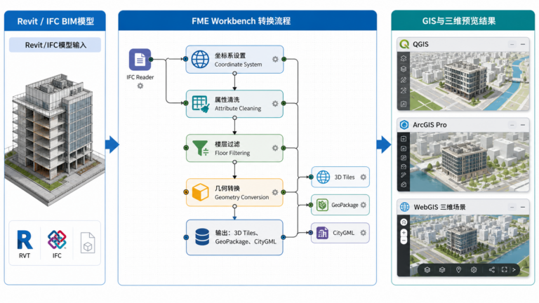 FME转换BIM数据难吗 FME BIM数据转换常用转换器流程图