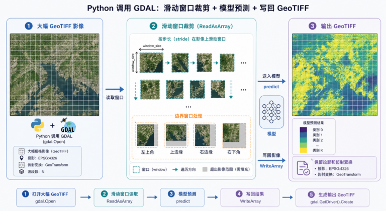 Python调用GDAL做预测 Python GDAL滑窗预测流程图