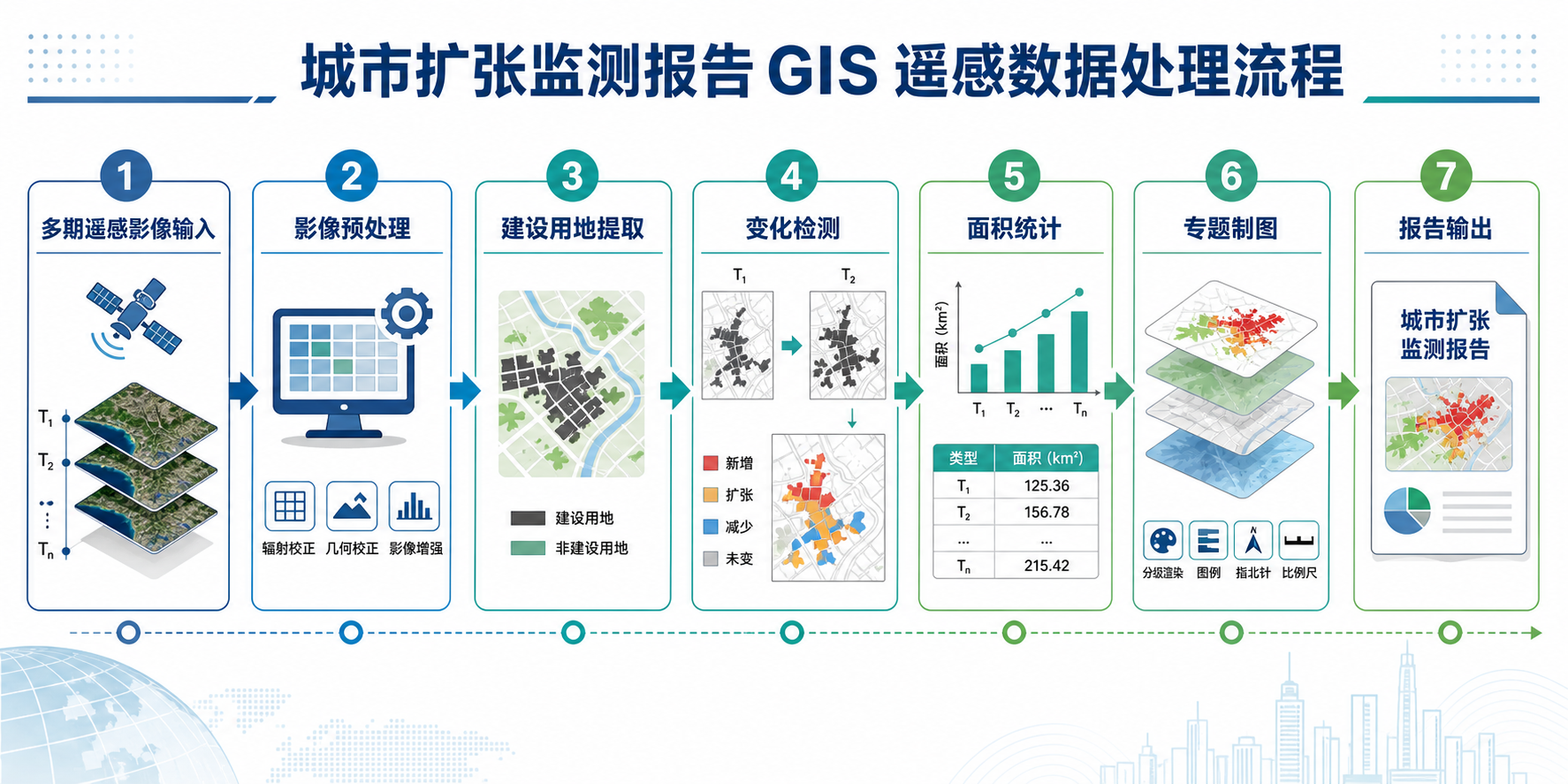 城市扩张监测报告 GIS遥感数据处理流程