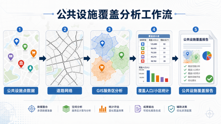 公共设施覆盖报告 GIS服务区分析流程示意图