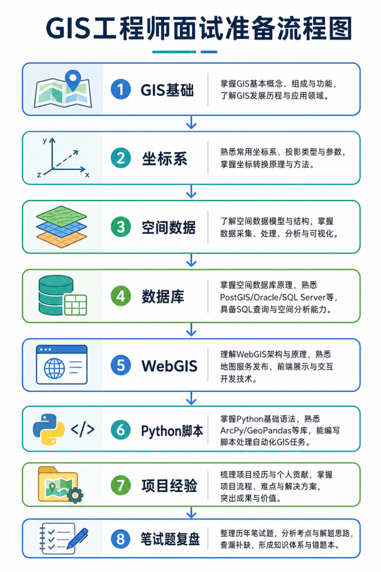 GIS工程师面试问什么 常见笔试题复习框架