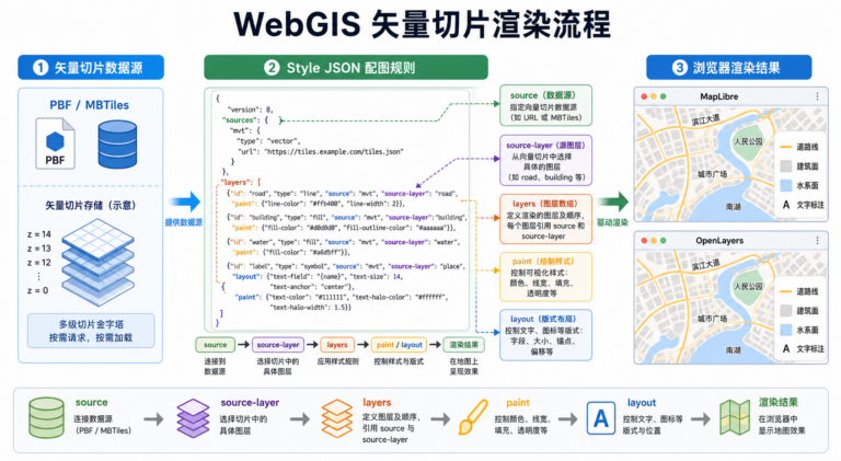 矢量切片配图怎么改 Style文件如何写 WebGIS流程示意图