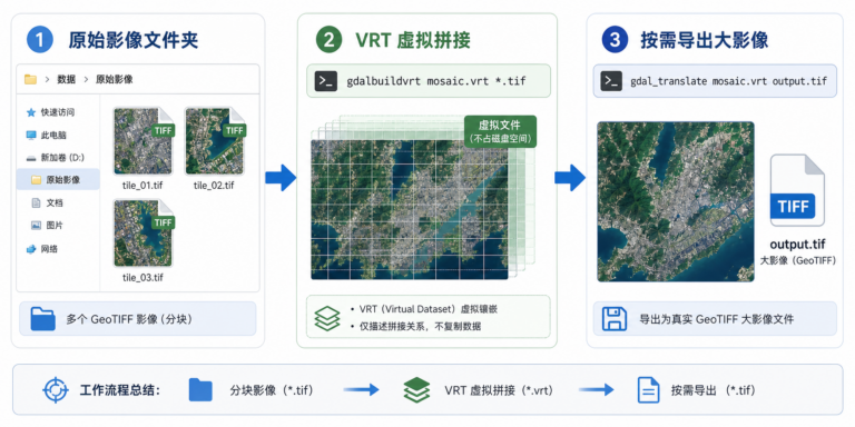 GDAL合并大影像与VRT虚拟文件创建流程