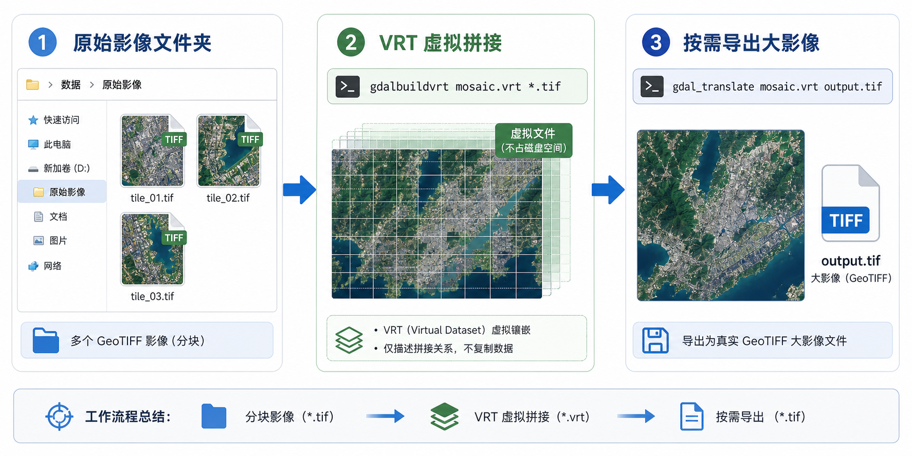 GDAL合并大影像与VRT虚拟文件创建流程