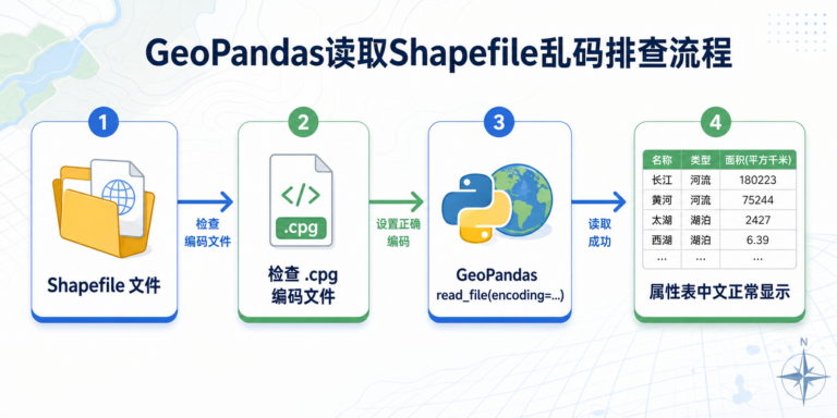 GeoPandas读取乱码 encoding参数设置 Shapefile中文乱码排查流程