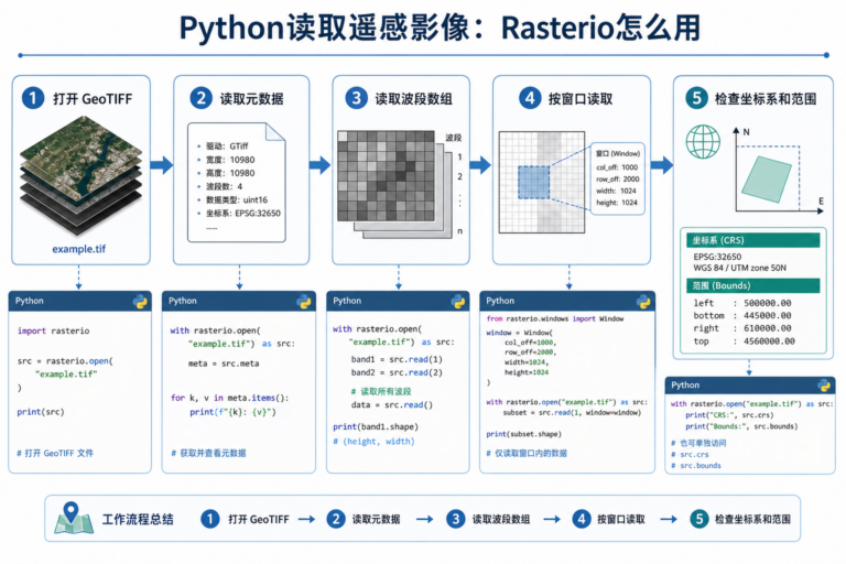 Python读取遥感影像 Rasterio怎么用流程图