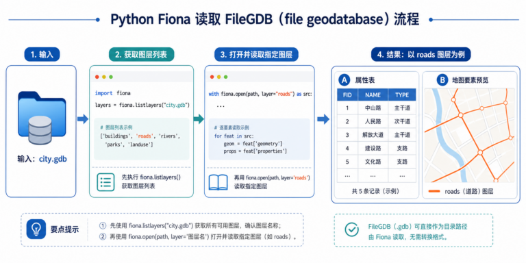 Fiona读取GDB图层 Layers列表查询流程