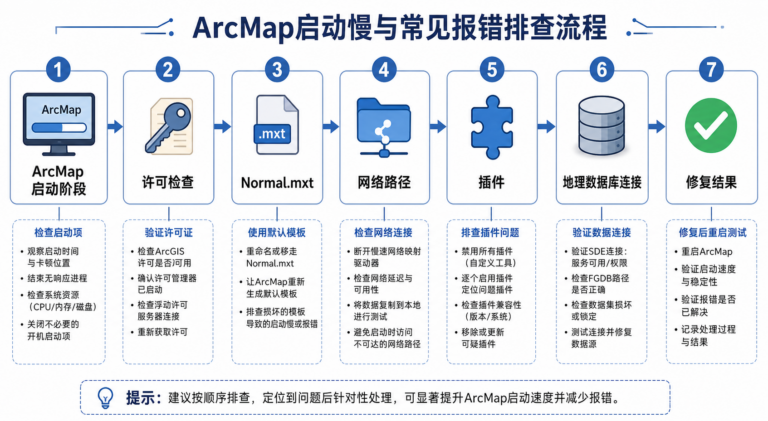 ArcMap启动慢怎么办 ArcMap常见报错修复流程