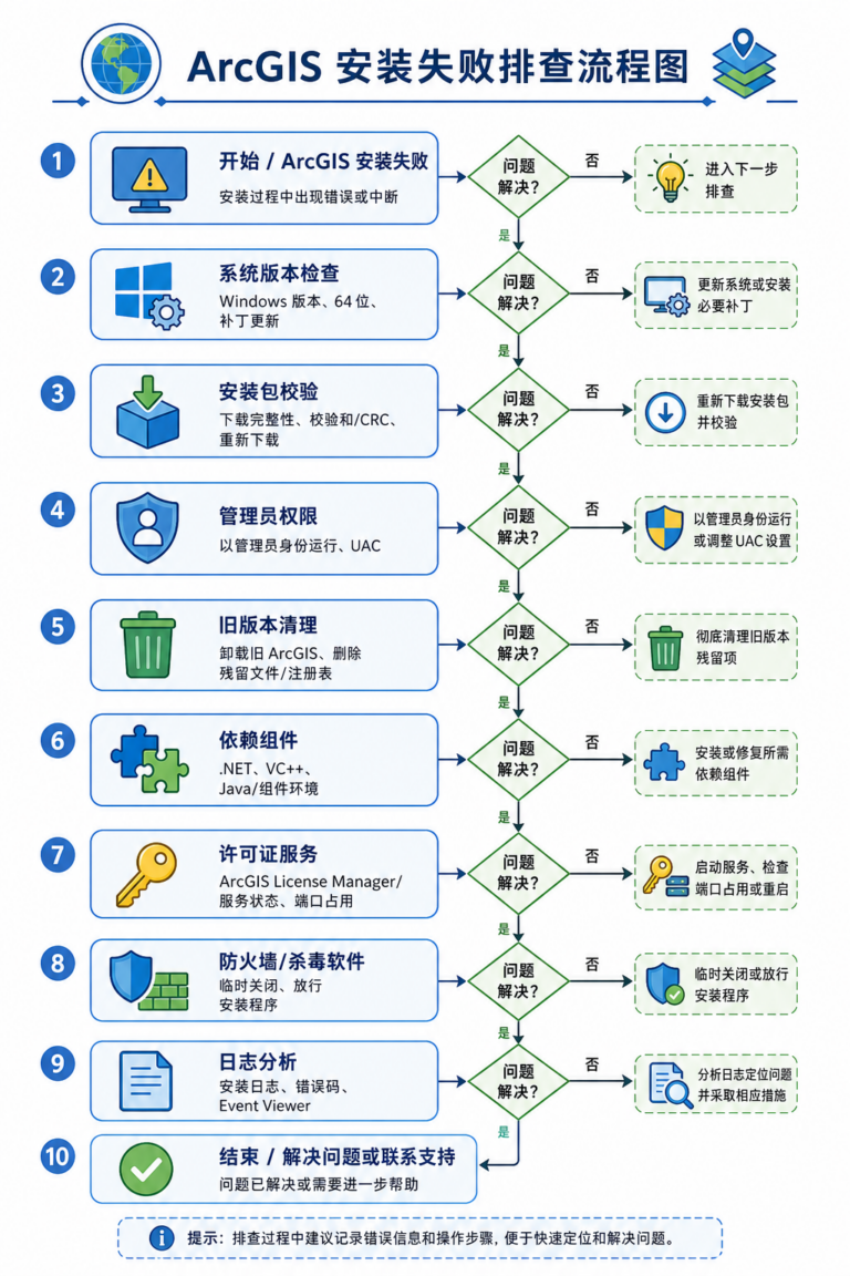 ArcGIS安装失败咋办 ArcGIS安装失败常见原因排查流程